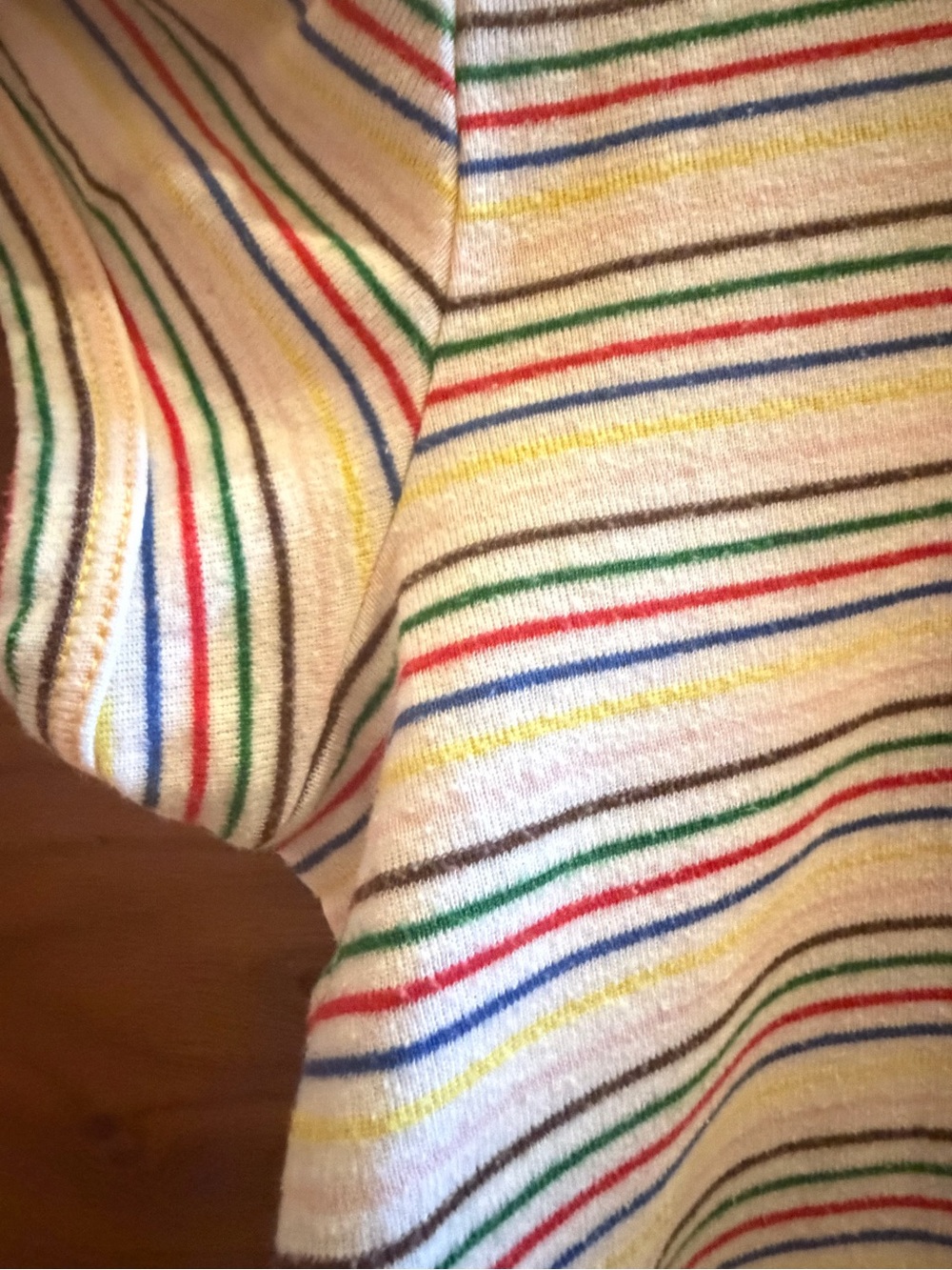 MOTHER The Itty Bitty Throwback Tee Rainbow Stripe V-Neck Large - Picture 6 of 7